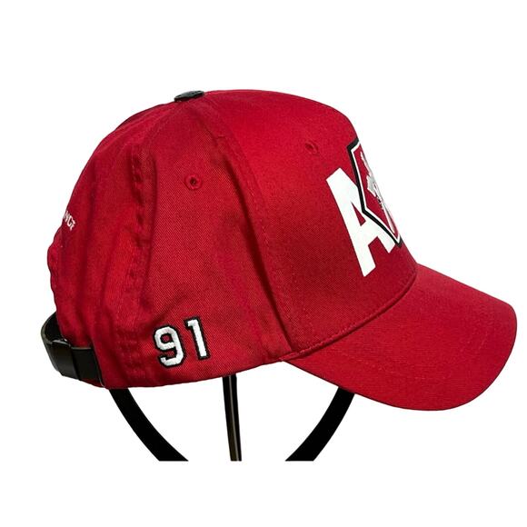 Armani Exchange A|X Men's Baseball Leather Strapback Hat Red CLEAN - Picture 2 of 5